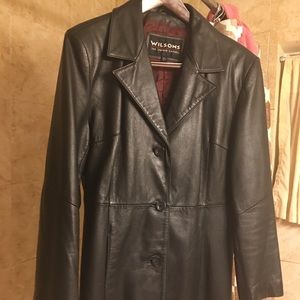 Black leather coat